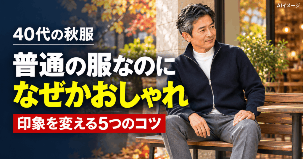 【40代の秋服】普通の服なのに、なぜかおしゃれ。大人の印象を変える5つのコツ