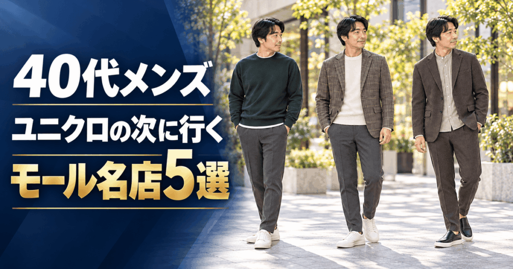 40代メンズがユニクロの次に行くべきモール名店5選と正解コーデ