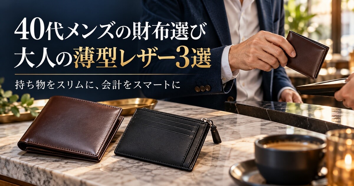 40代メンズの財布選び！おじさん見えしない大人の薄型レザー3選