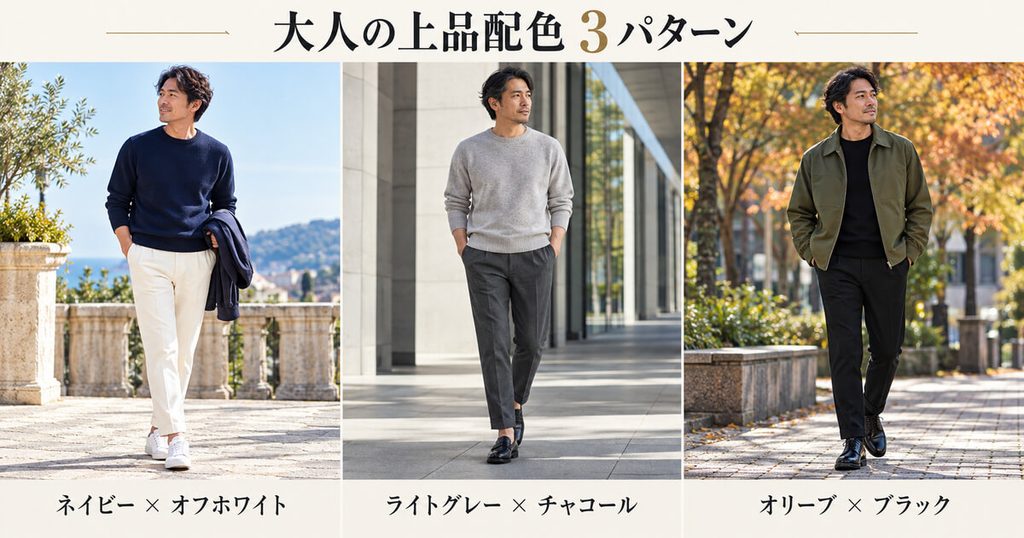 40代メンズの配色ルール比較表