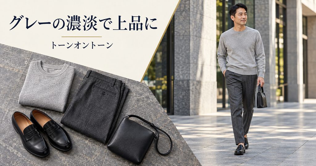 ルール2：グレーの濃淡で魅せる「トーンオントーンスタイル」