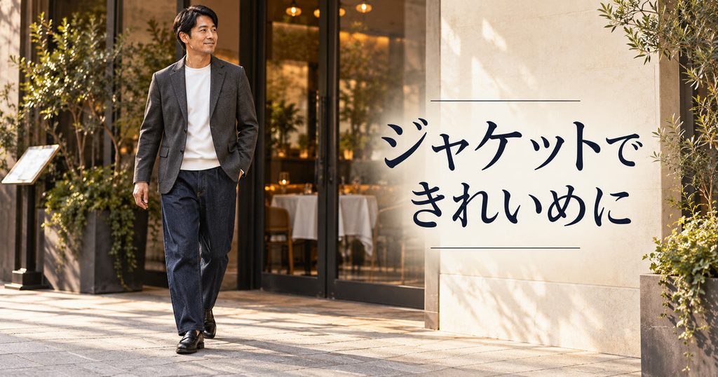 コーデ③ SHIPS anyのジャケットでデニムをきれいめに