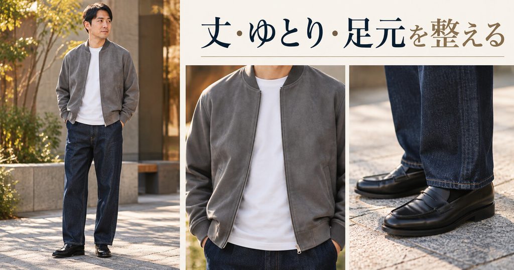 40代がデニムに羽織りを合わせるときの3つのポイント