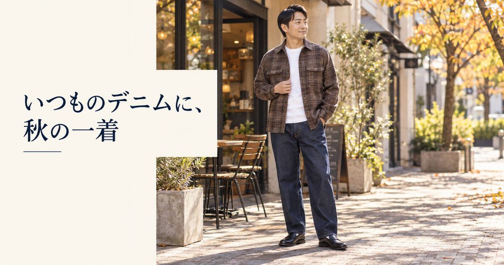 まとめ｜いつものデニムに、素材と形の違う羽織りを