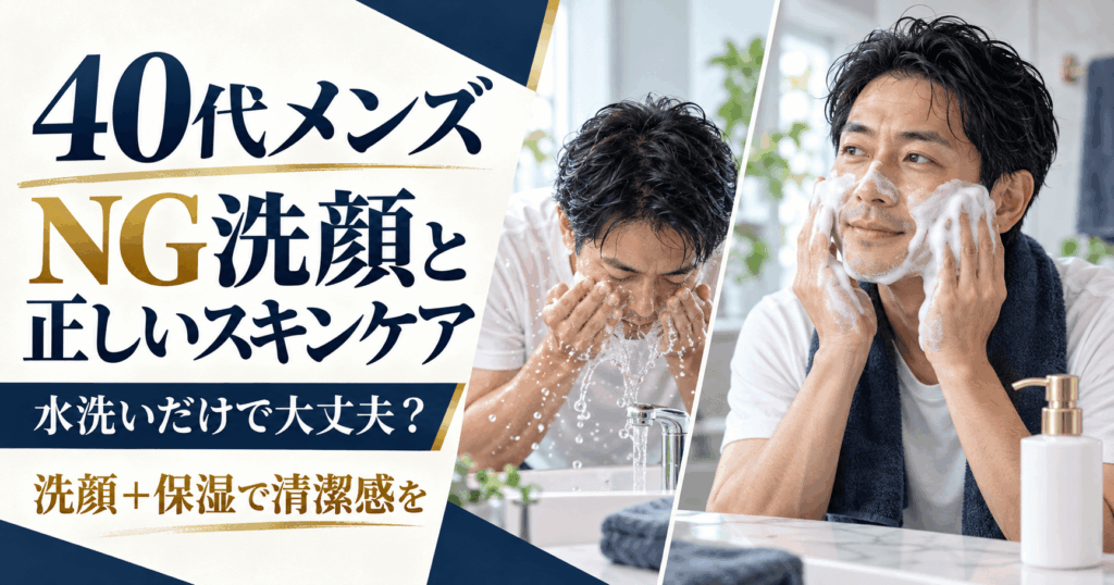 40代メンズのNG洗顔と正しいスキンケア！水洗いが老け顔を招く理由