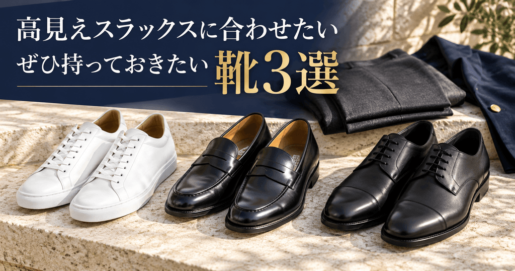 高見えスラックスに合わせたい！ぜひ持っておきたい靴3選
